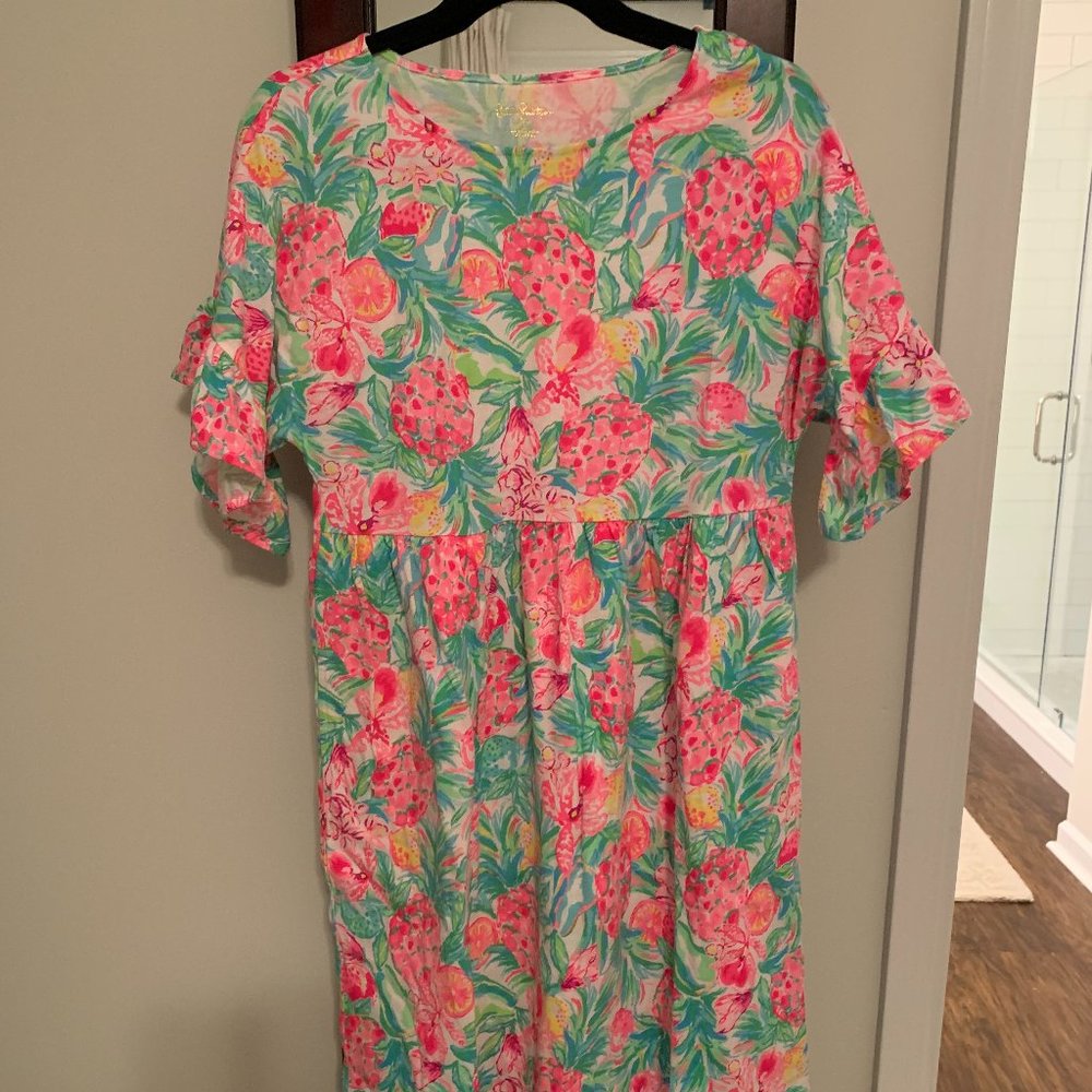 NEW Lilly Pulitzer Tiltson Short Sleeve Dress Pear Necessities, Small